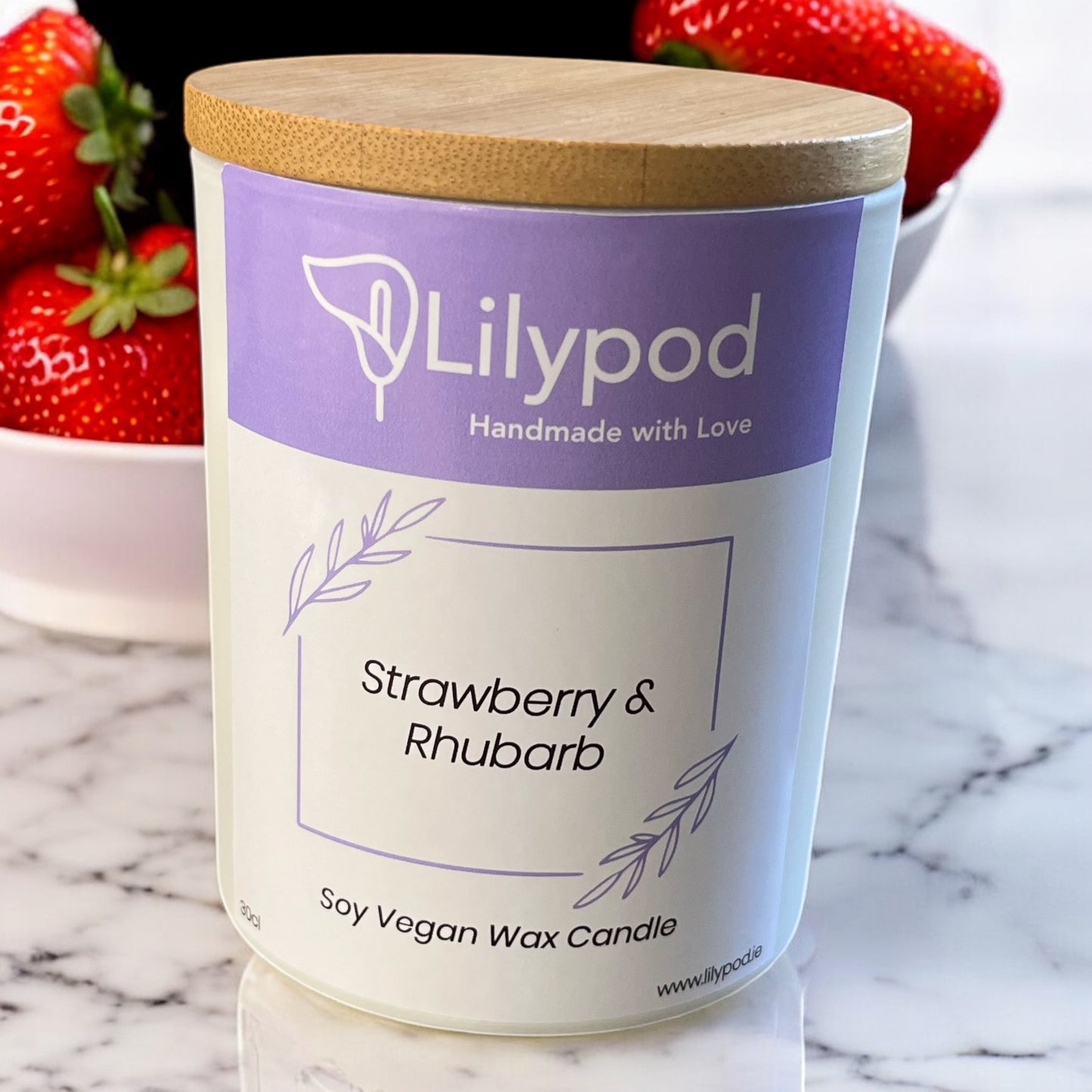 Strawberry & Rhubarb Soy Vegan Candle