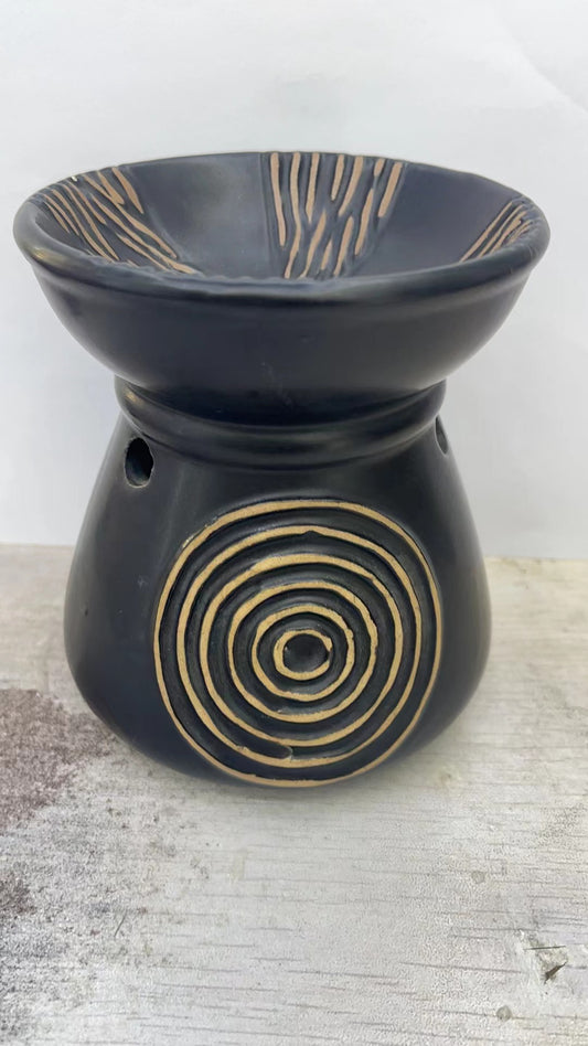 Elemental Natural Large Wax / Essential Oil Warmer - Black