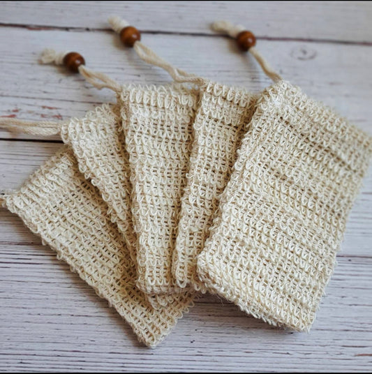 Natural Woven Soap Bag - Washed Jute